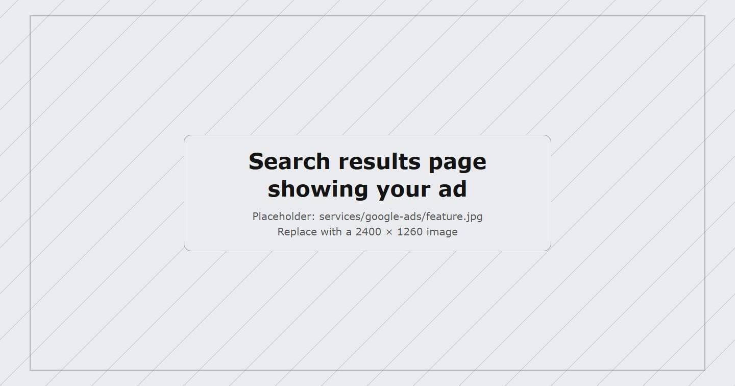 Search results page showing your ad