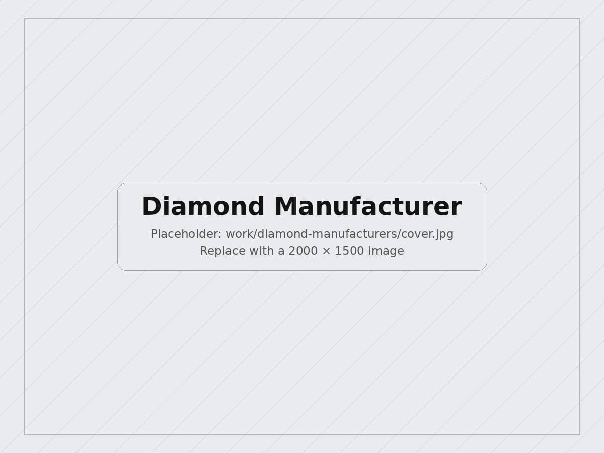 Diamond manufacturing company website design