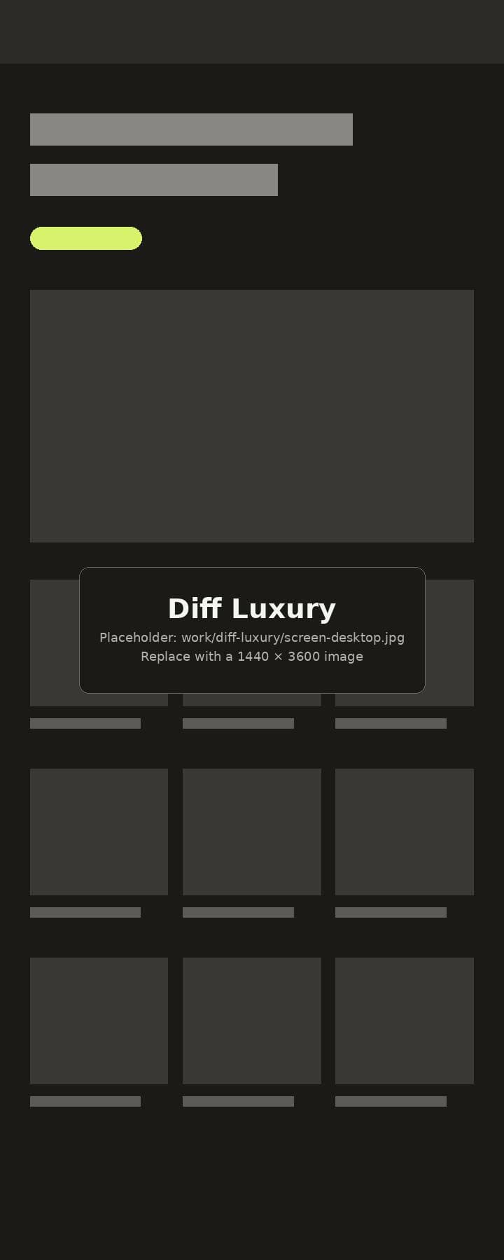 Diff Luxury website, full page