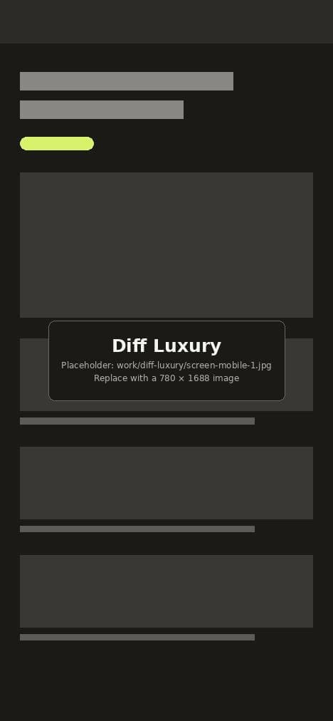 Diff Luxury, mobile screen 1