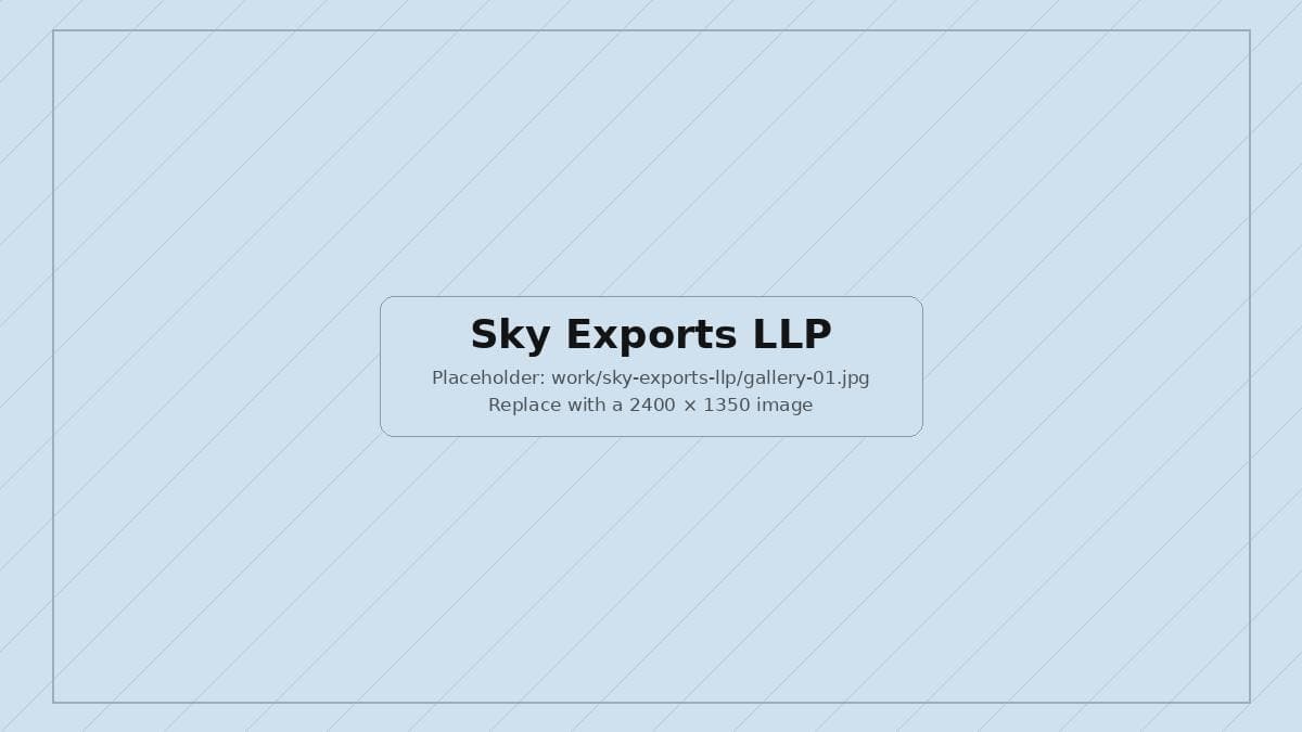 Sky Exports LLP: key screens