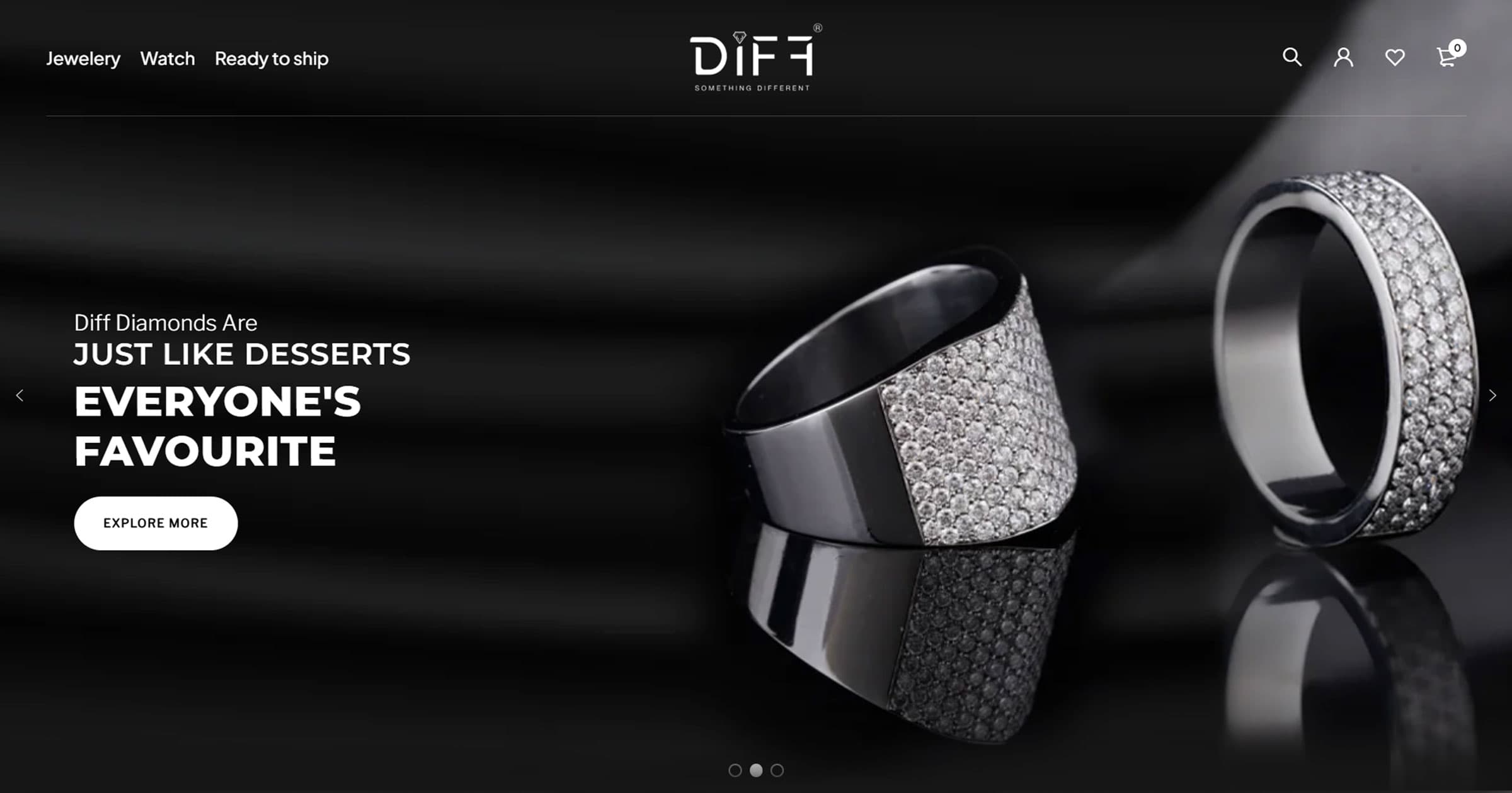 Diff Luxury website design shown on screen