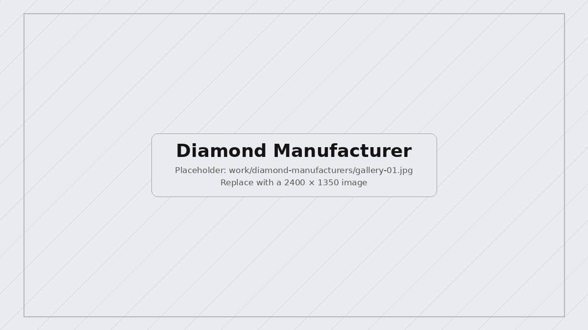 Diamond manufacturer: key screens