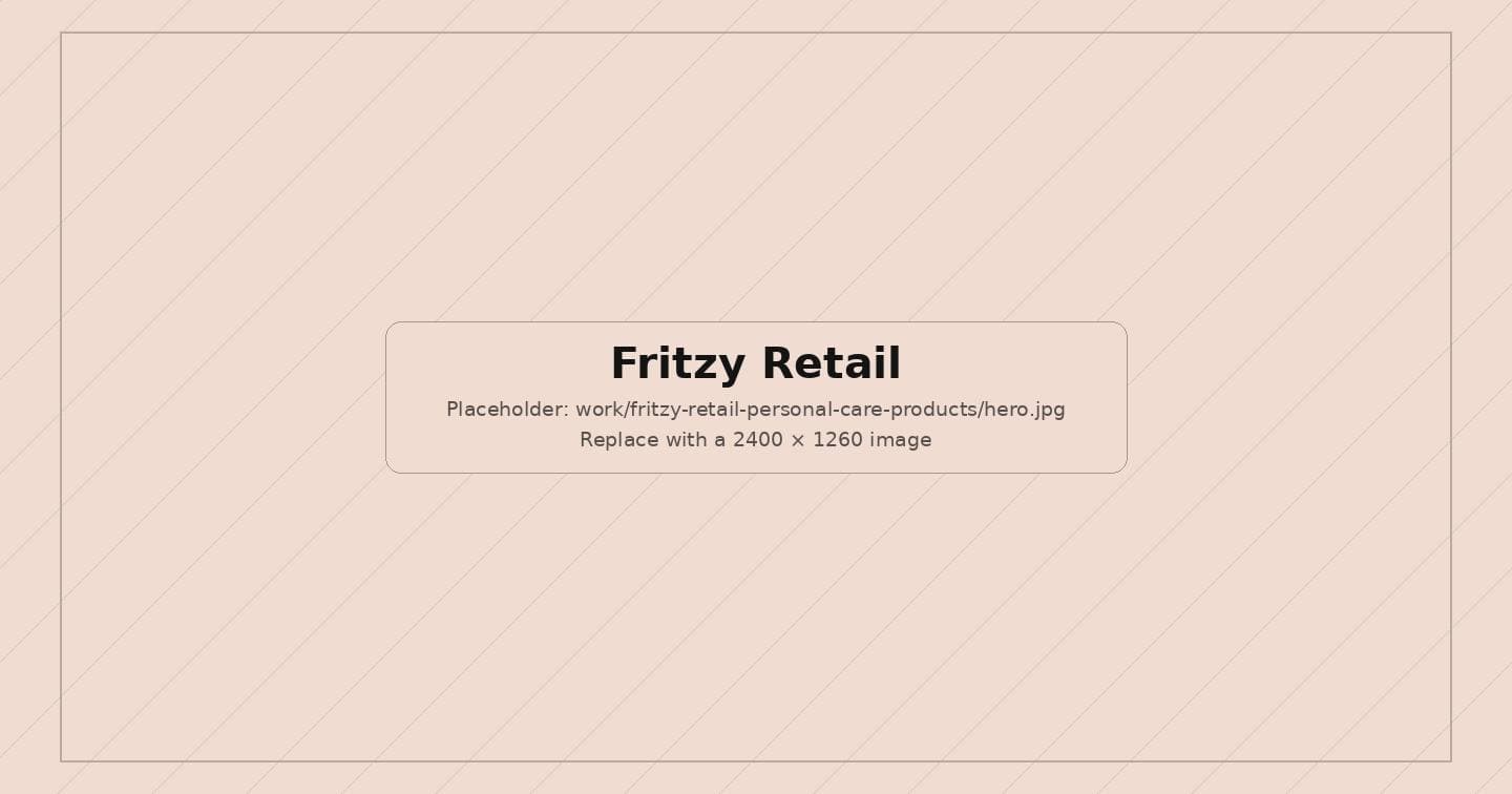 Fritzy Retail personal care website design