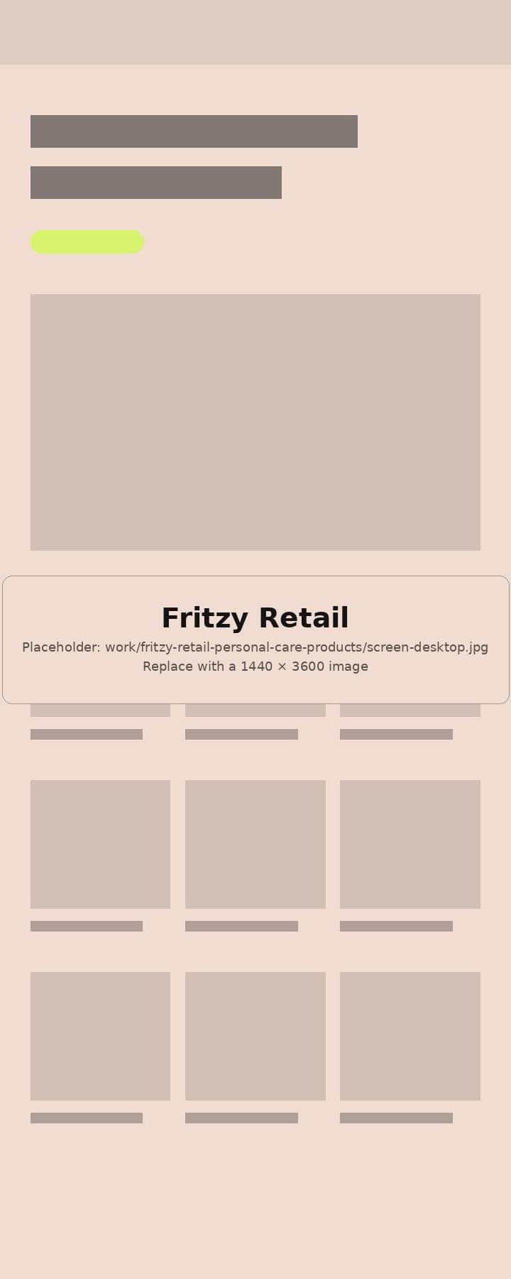 Fritzy Retail website, full page